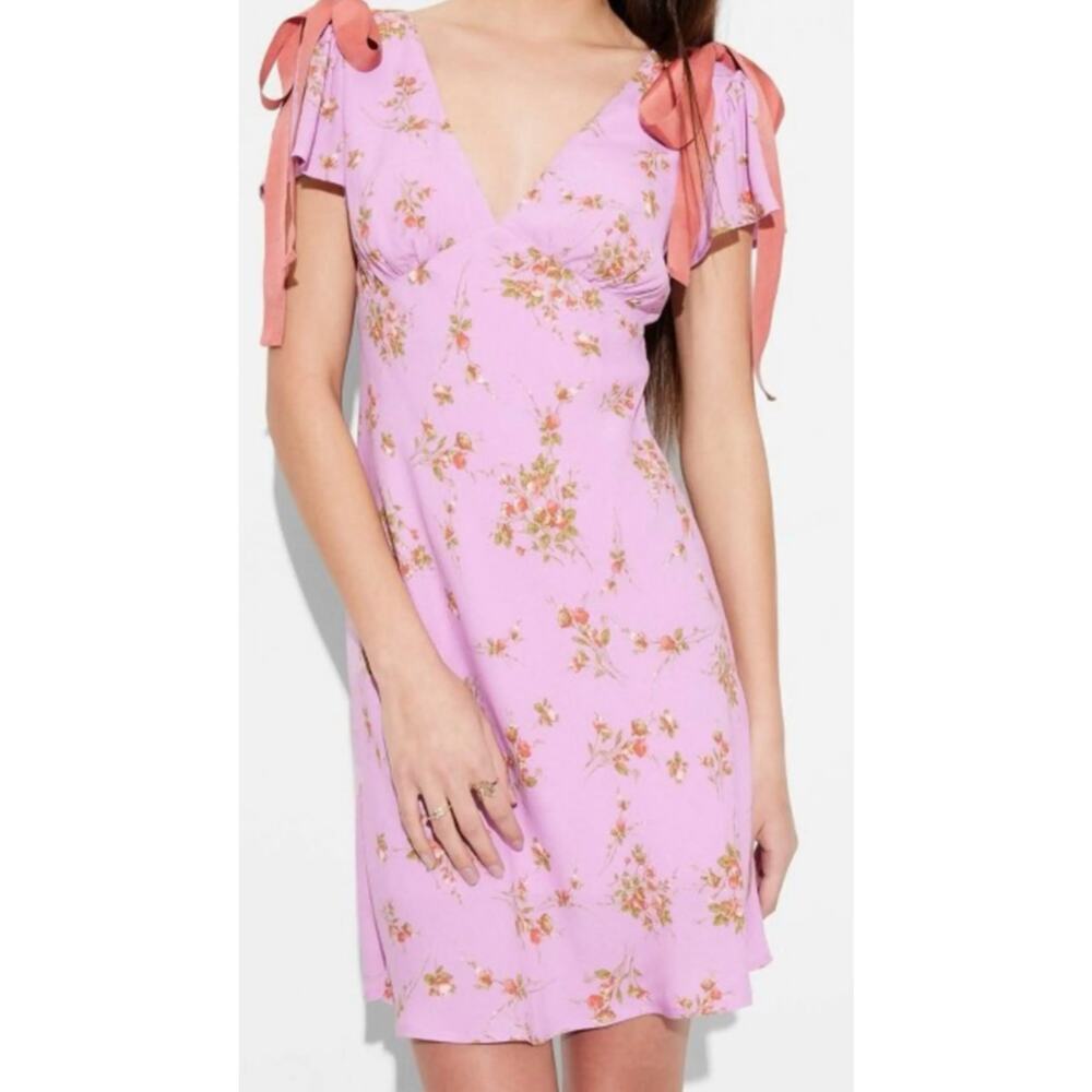 NWT Mini Fit & Flare w/ flutter sleeves plunging back A-Line silhouette